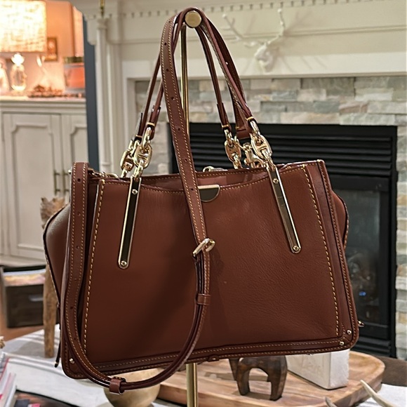 GORGEOUS Authentic Coach 1941 Dreamer 27 Satchel in Saddle, Light Gold. EUC - Picture 2 of 16